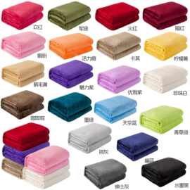 厂家批发纯色法兰绒礼品毛毯跨境绒毯子珊瑚绒保暖床单午睡盖毯