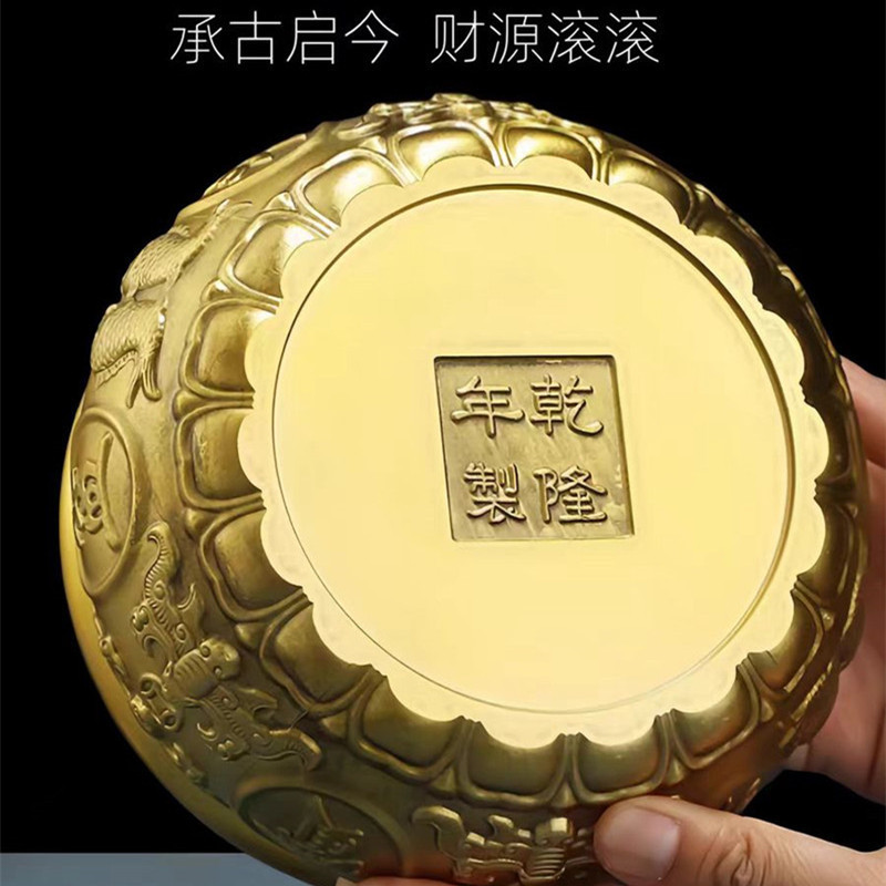 Dixuan 純銅宝の壺装飾品家庭用固体全銅ホームリビングルーム玄関大型貯金箱銅シリンダー|undefined