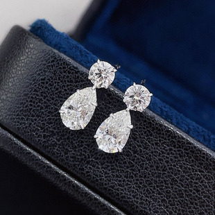 Cultured Diamond Earrings 18K White Gold Drop Diamond Design Carat Diamond Rose Gold Hpht Diamond Earrings for Women Pear Shape