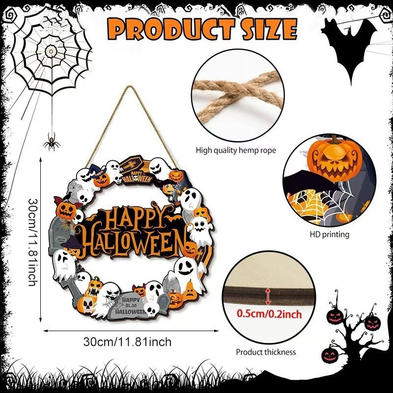 Colgante transfronterizo madera nueva atmósfera de fiesta de Halloween decoración del hogar patio decoración del vestíbulo lista de fabricantes de lote