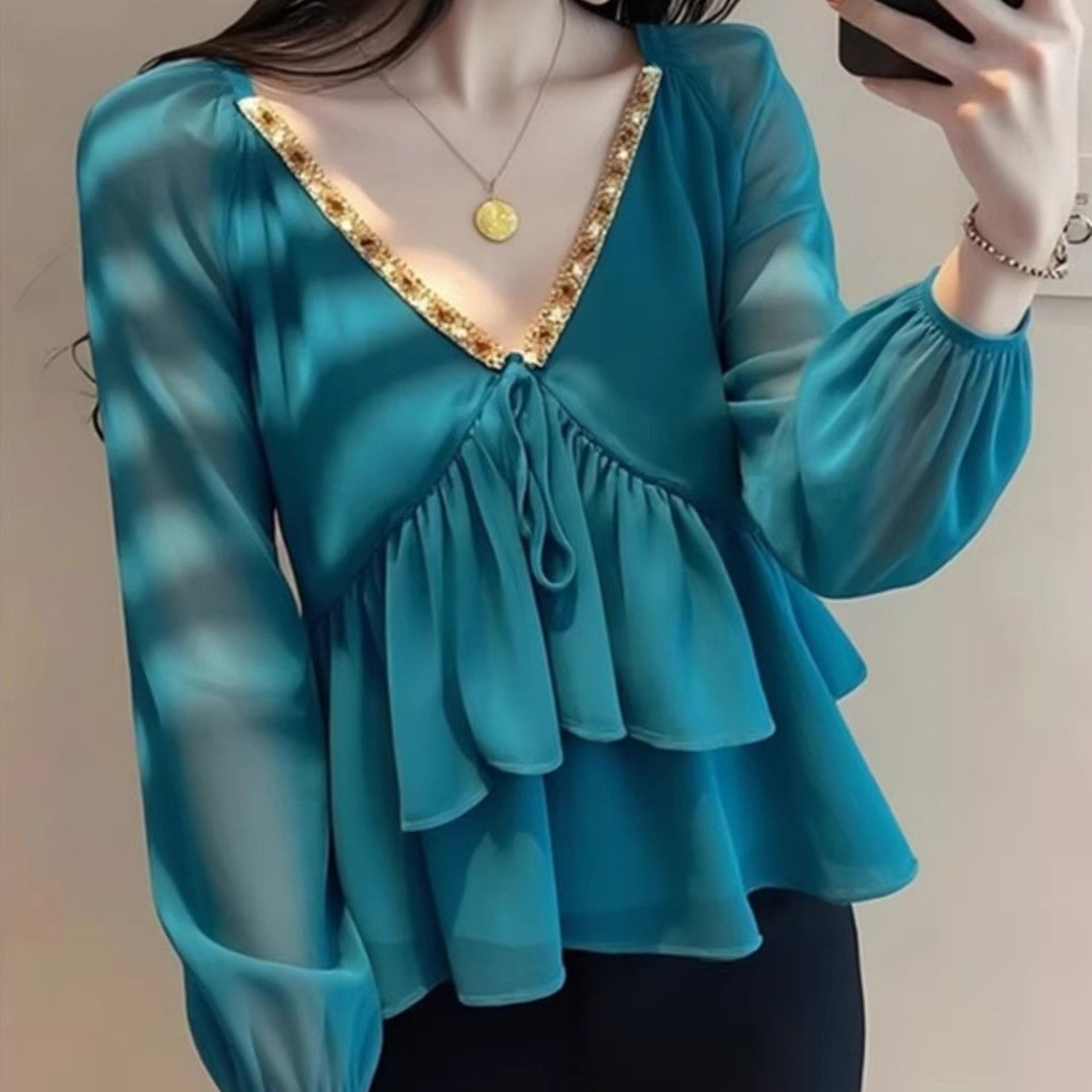 Blue versatile shirt for women 2026 summer design
