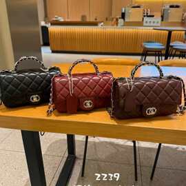跨境外贸轻奢小香风小方bags高级质感单肩斜挎包女包菱格链条包包