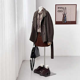 【暮光星繁】双面手缝羊绒羊毛大衣宽松短款外套HL145气质款