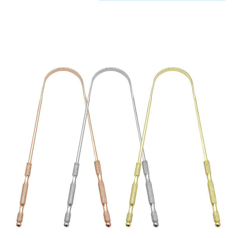 Stainless steel tongue scraper oral tongue cleaner U-shaped tongue scraper adult bad breath removal tongue cleaning tool