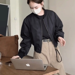 休闲短款圆领棒球服外套女韩版宽松显瘦洋气百搭小个子夹克上衣潮