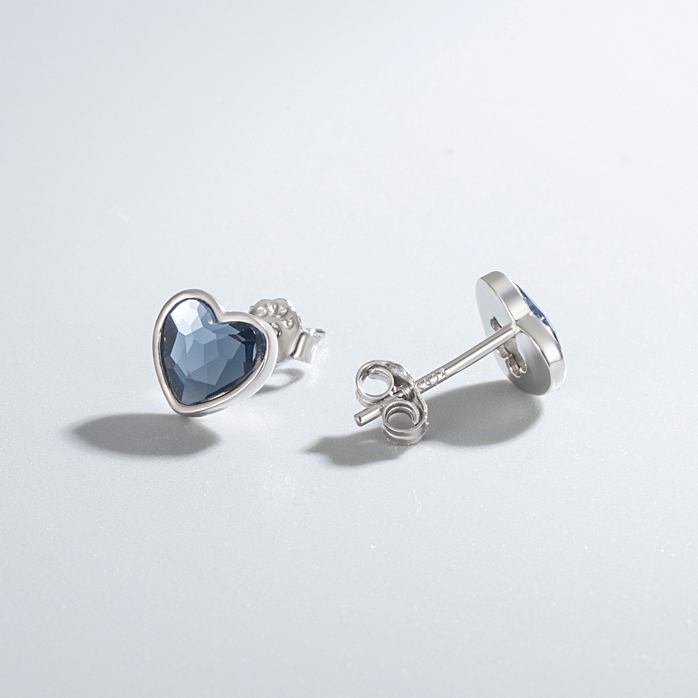 Heart Shape Pattern 925 Sterling Silver Heart Of The Ocean Jewelry Suit Crystal Bracelet Gallo Love Heart Stud Earrings Silver Jewelry