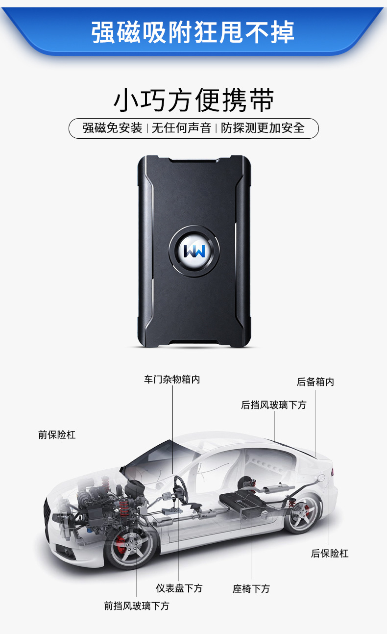 Cross-Border Popular Car-Mounted Satellite Gps Locator, Car Anti-Theft 5g No-Installation Strong Magnetic Gps Tracking Device