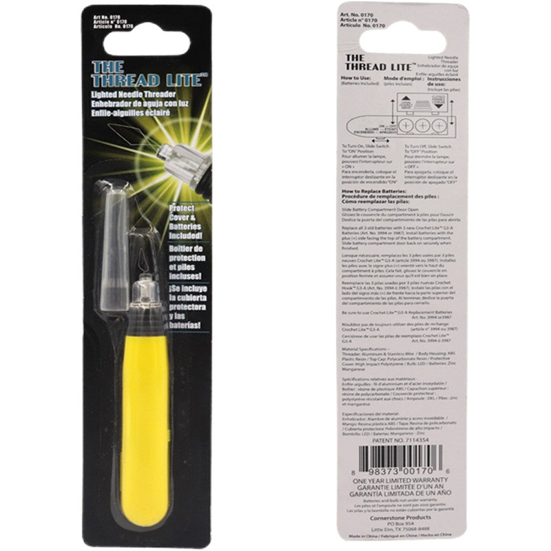 Amazon nuevo y conveniente enhebrador de agujas led enhebrador accesorios de costura luminosos herramientas de costura
