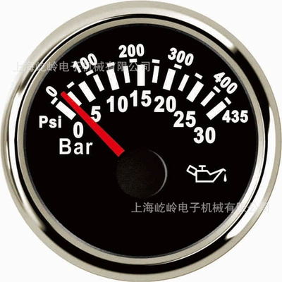 Range 5Bar 10Bar 30Bar — automobile instrument - silver-edge-black-bottom-0-30bar