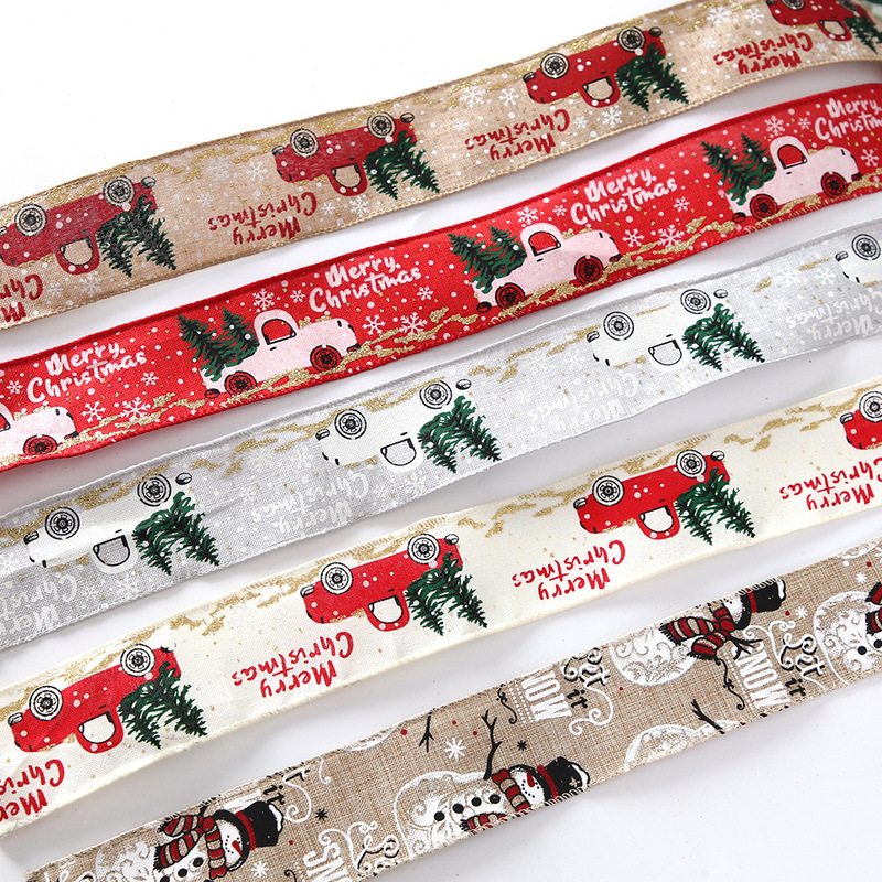 クリスマス装飾アマゾン5cmクリスマスリボンクリスマスツリー装飾品ペンダントカラー車プリントリボン|undefined