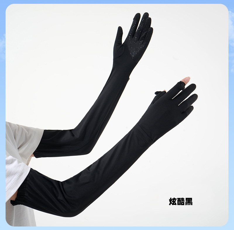Verano guantes de protección solar de las mujeres largo brazo de conducción protección uoversleeve UV protección hielo seda deportes equitación antideslizante manga de hielo