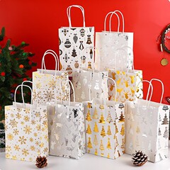クロスボーダークリスマスギフトバッグ漫画クリスマスツリーヘラジカスノーフレークギフトバッグホリデーパーティースナック包装袋