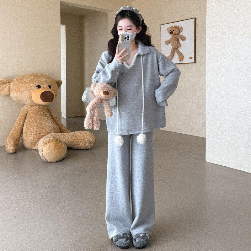 孕妇装2025新款毛衣套装慵懒风洋气时髦孕妈法式穿搭秋冬季两件套|undefined