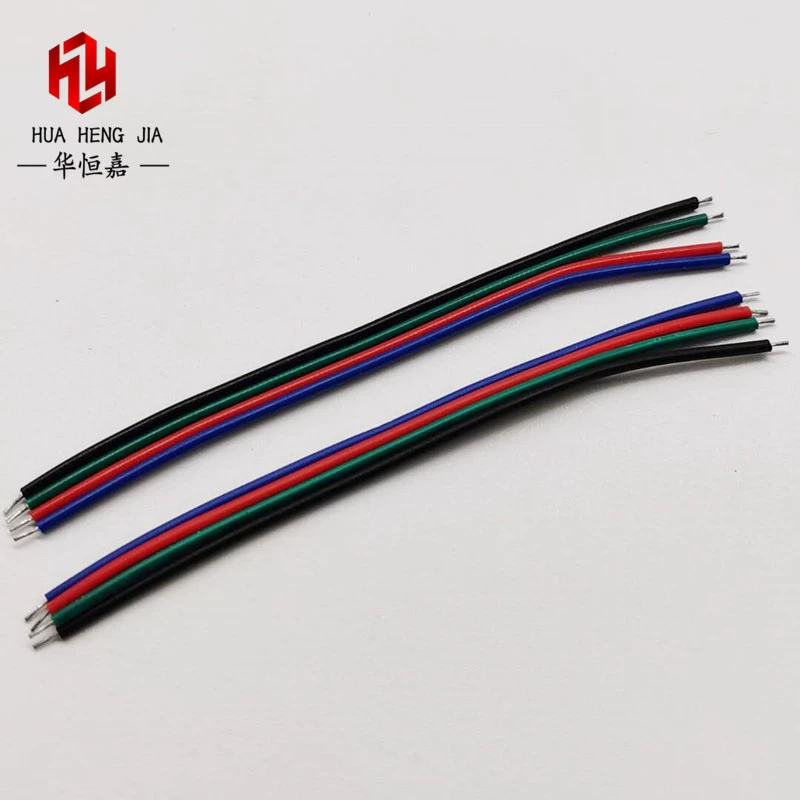 1007-22AWG4P line LED special RGB light strip extension line rehearsal line welding connection with tin parallel on both ends