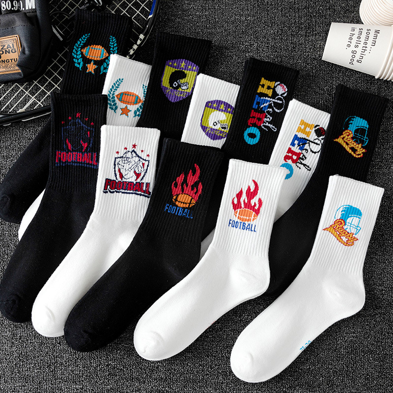 Zhuji Socks Industry Cross-Border 46 Plus Size Women's Long Socks Sweat-Absorbent Basketball Sports Socks Spring and Summer Mid-Tube Socks Wholesale Men