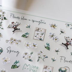 New Technology Ferrite Stereo Thin Tough Engraved Nail Sticker Thin Transparent Nail Sticker Nail Accessory MN Collaborative Series