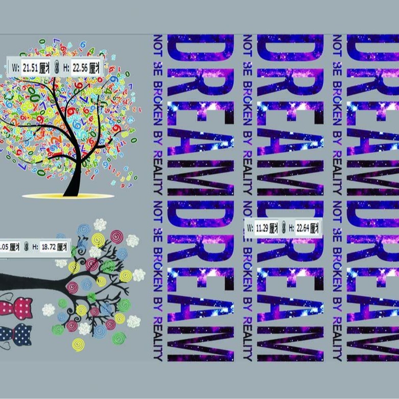 服装辅料烫画批发 热转印烫画片 热转印加工烫画图案 印花排版