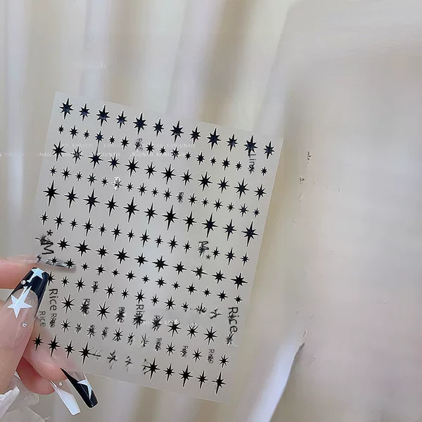 Star manicure stickers wholesale net red explosions gold and silver manicure star nail stickers black and white five-pointed star with nail stickers