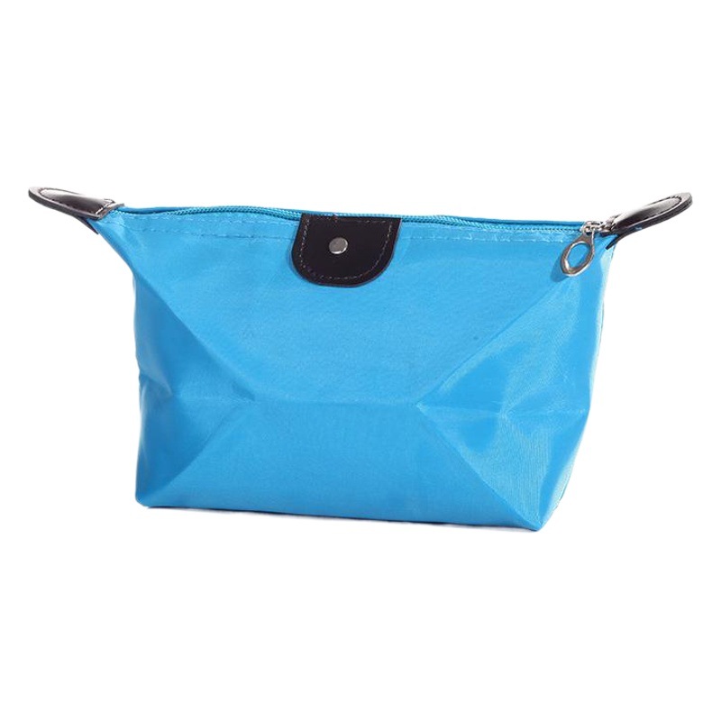 Korean Style Cosmetic Bag Handbag Type Ingot Bag Foldable Travel Wash Storage Bag Candy Color Dumpling Bag
