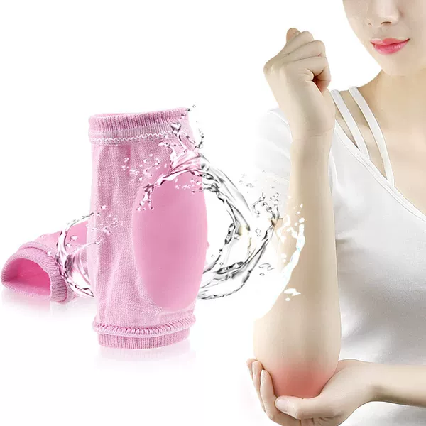 Breathable cotton spandex fiber elbow protector tender white gel elbow protector for women's silicone elbow sleeve in stock