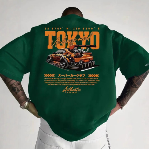 American Retro Racing Suit Short Sleeve T-Shirt for Men and Women, 2025 Summer Trend Brand Versatile Short Sleeve Hip-Hop Street Style