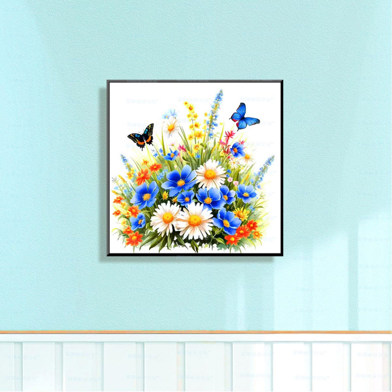 Mona Lisa crocifismo real mariposa dos simple moderna fresca estética flor pequeña pieza bordada a mano