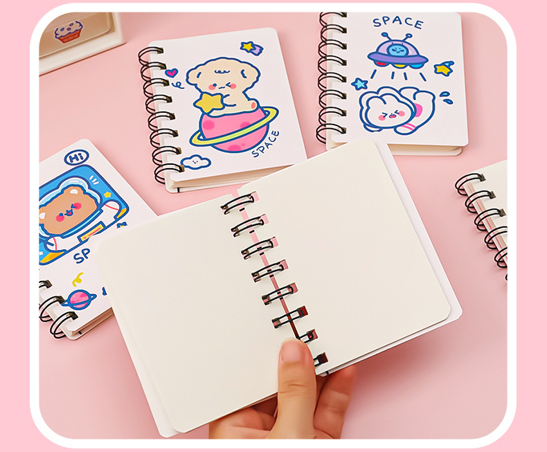 Cute Cartoon Portable Loose-leaf Small Size A7 Notebook display picture 3