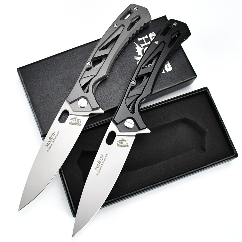 HOKC俄罗斯高品质防身折叠刀战术刀露营小刀随身口袋刀具轴承快开