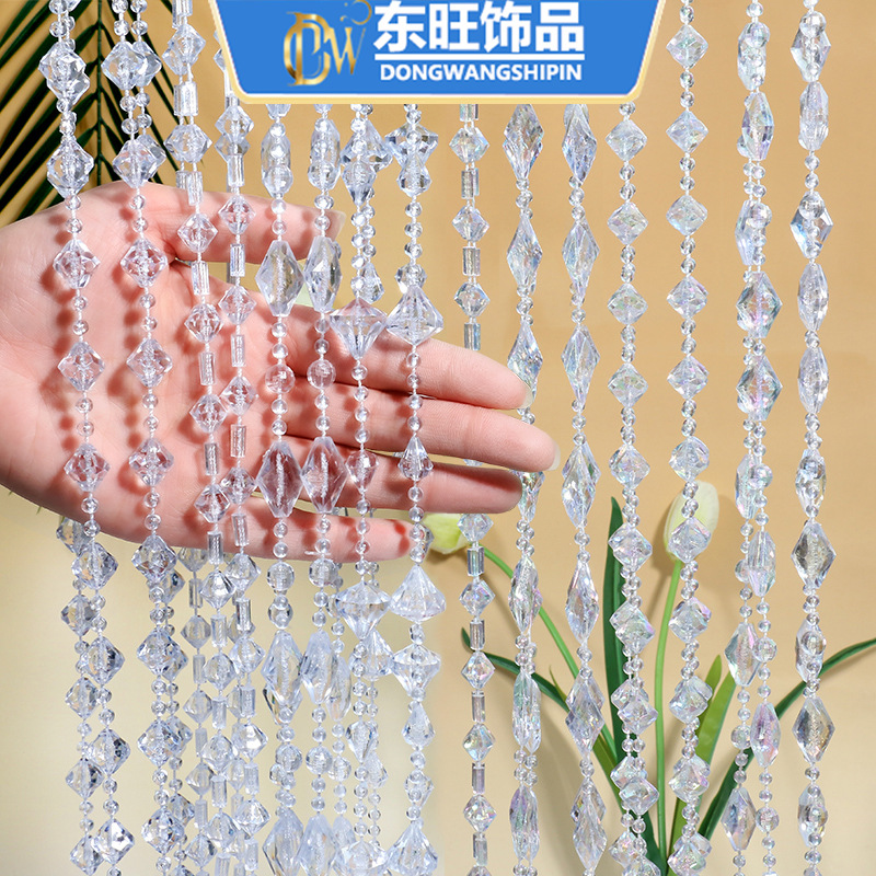 Acrylic String Curtain Bead Curtain Transparent Connected Beads Crystal Bead String Wedding Aisle Ceiling Door Curtain Decoration Material Modern