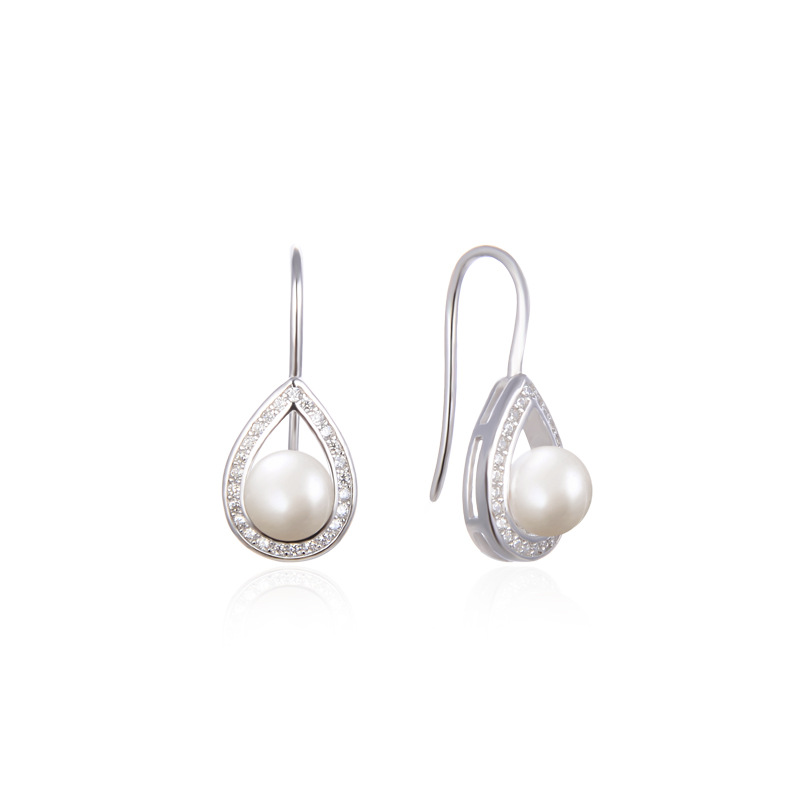 Gota de agua pendientes de perlas para las mujeres 925 plata esterlina diseño de nicho 2023 nuevo estilo pendientes de lujo de alta calidad