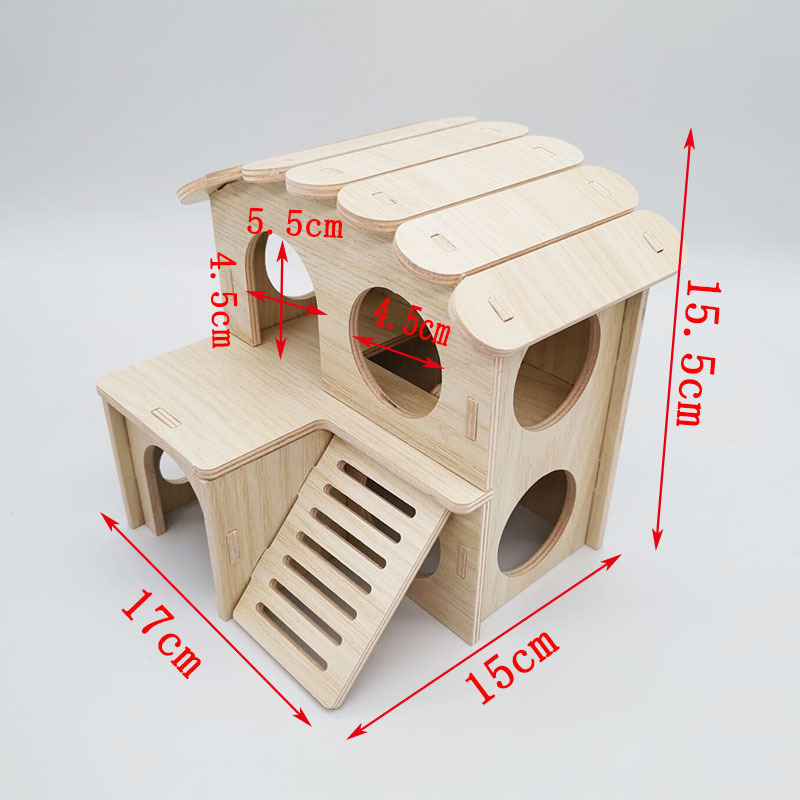 Hámster de madera suministros paisajismo hámster nido mini muebles decoración Villa madera maciza pequeña casa otoño