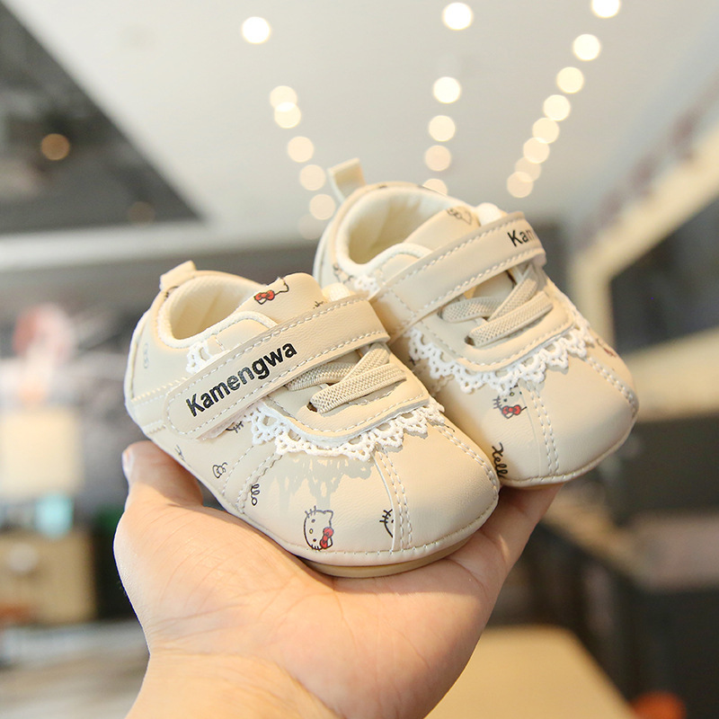 Toddler shoes, new spring and autumn models, newborn baby girl shoes, 1-2 year old infant shoes, soft-soled, non-slip cartoon shoes