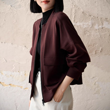 笑涵阁の时髦设计感 短款工装棒球服外套上衣女秋季 WTG686456AG