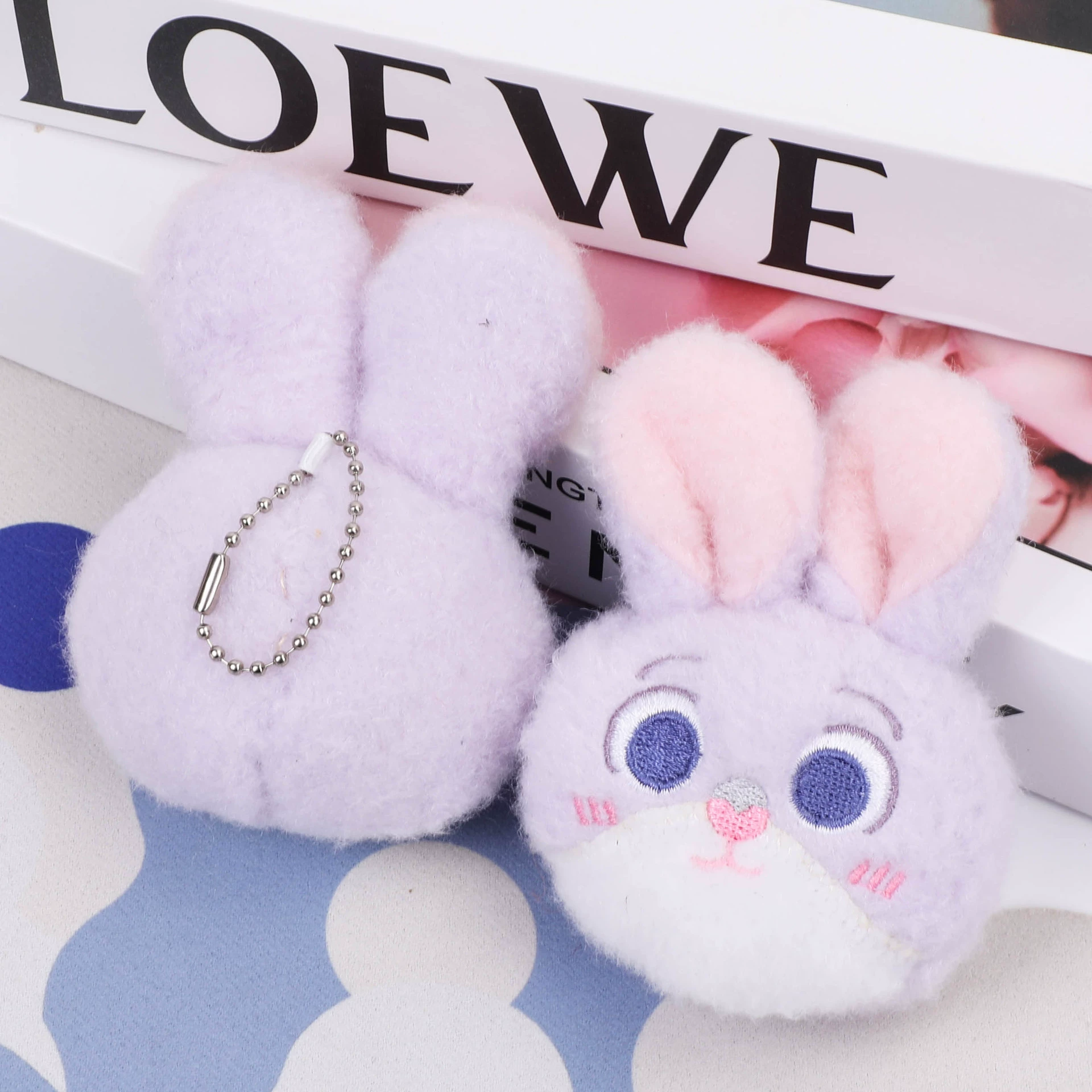Cartoon rabbit, plush universal doll, keychain, pendant, backpack, pack, decorations, accessory, wholesale