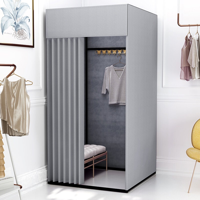 Clothing Store Mobile Fitting Room Door Curtain, Portable Detachable Changing Room, Temporary Dressing Room Display Rack Clothing Store Mobile Fitting Room Door Curtain, Portable Detachable Changing Room, Temporary Dressing Room Display Rack