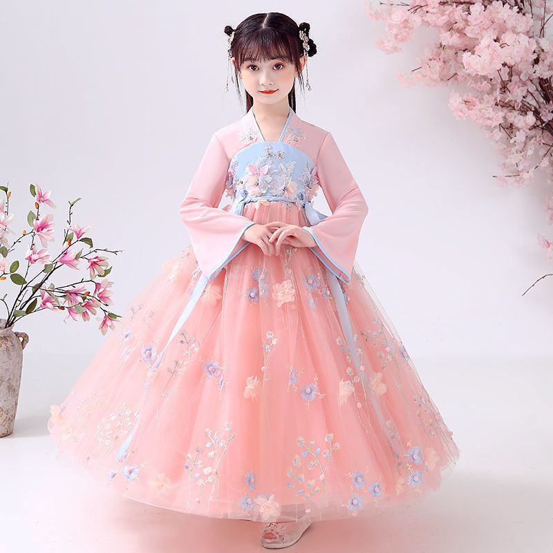 Girls' Hanfu Dress Children's Princess Dress Spring and Autumn 2026 New Style Ancient Costume Spring Outfit Little Girl Dress Spring Model