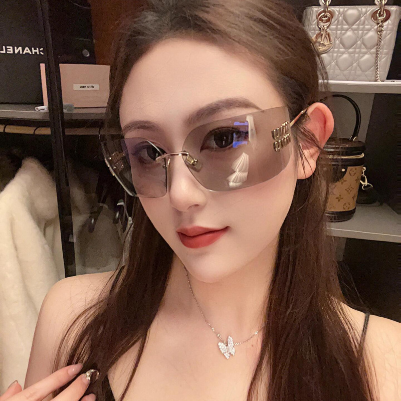 缪家SMU54Y墨镜女张元英同款无框曲面高级感防紫外线UV400太阳镜|undefined