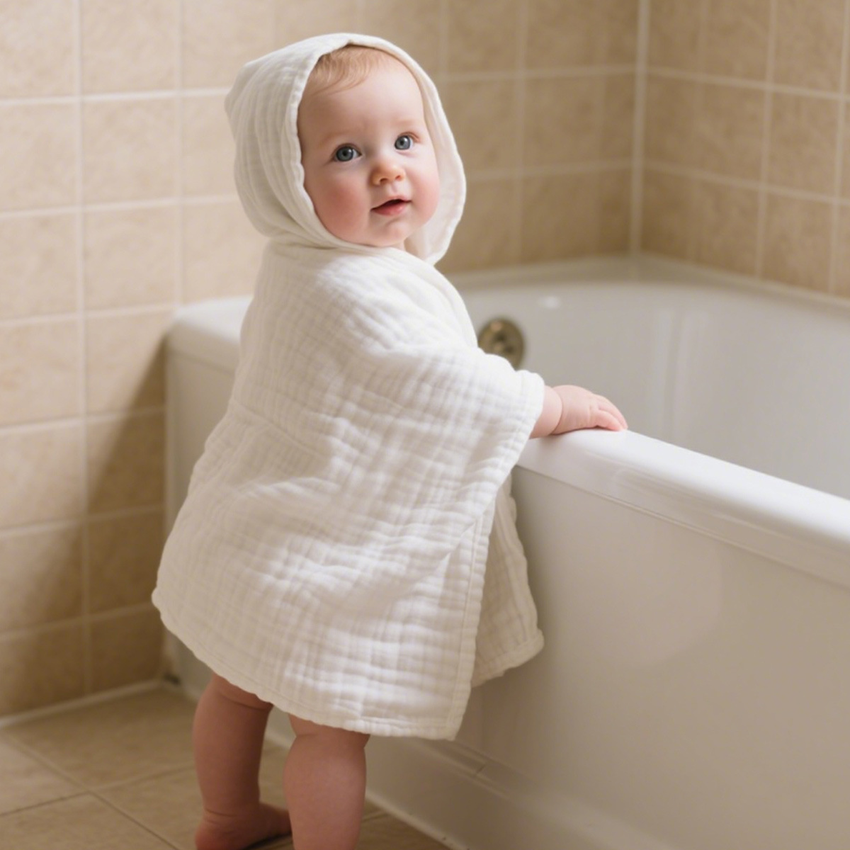 Soft children's cotton bath towel for early age