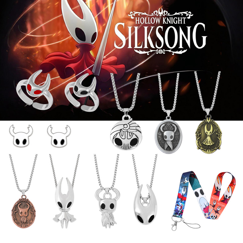 Popular Hollow Knight Game Peripherals Hollow Knight Song of Silk Alloy Earrings Ring Necklace Jewelry