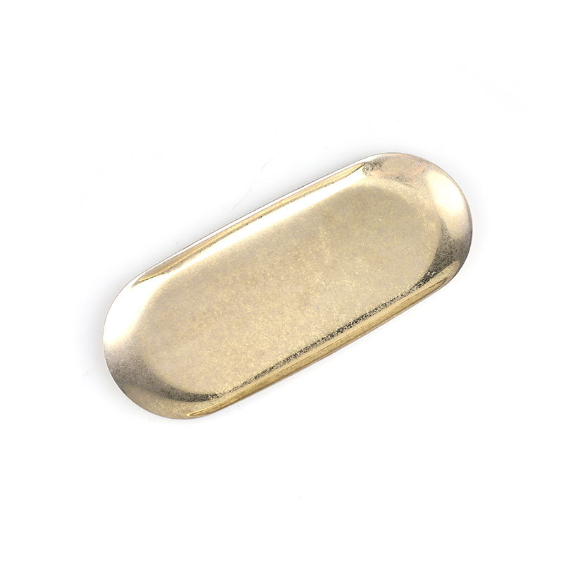 Bandeja de metal Sala de estar Disco ovalado Mesa de almacenamiento de joyas Bandeja de almacenamiento Plato de acero inoxidable Herramienta de vela