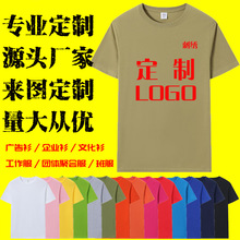 广告衫定制T恤纯棉圆领短袖工作服文化衫企业团体服聚会服印logo