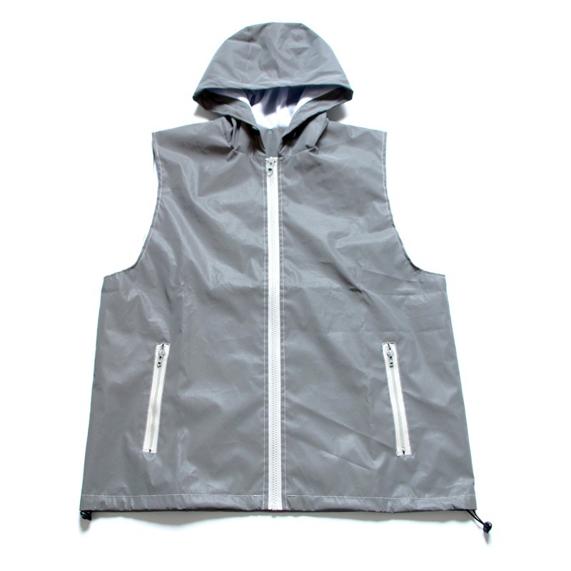 Factory Direct Sales European and American Cross-Border Fully Reflective Hooded Vest for Men and Women Outdoor Sports Reflective Clothing Loose Vest