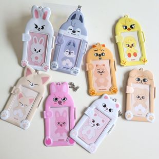 Cute Skzoo Animal Plastic Card Holder 3inch Photo Card Storage Magnetic Special-Shaped Hand-In-Hand Protective Cover Pendant