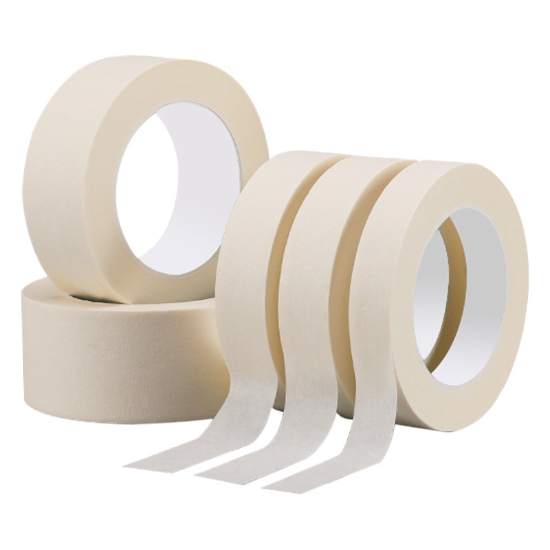 Adhesivo medio blanco fácil de rasgar cinta de papel de enmascarar escritura pintura en aerosol para automóviles pegamento de enmascaramiento arte separación de colores fabricante de papel de enmascaramiento