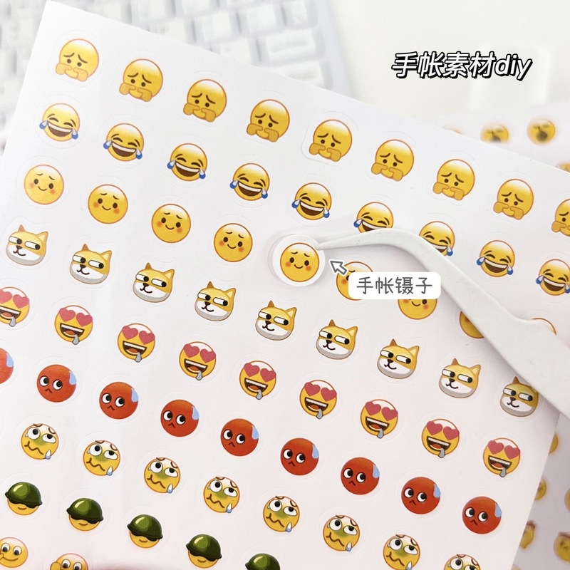 新しい興味深い絵文字表現ステッカー、クリエイティブでかわいい DIY ハンドブック携帯電話装飾素材ステッカー、楽しくて興味深い|undefined