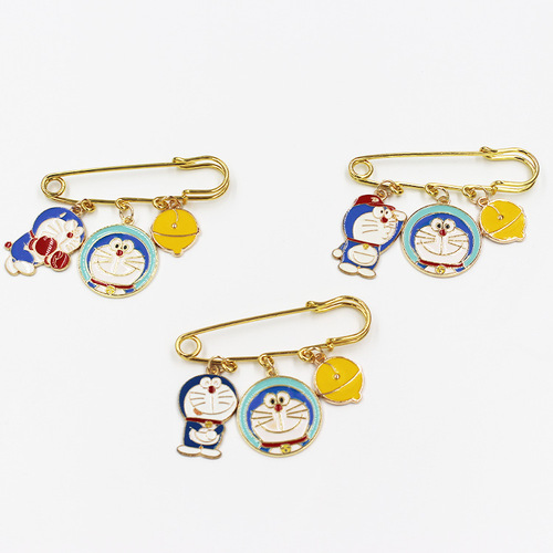 Cute Cartoon Doraemon Doraemon Brooch Pin Fixed Pin Badge Badge Bag Accessories Waist Buckle