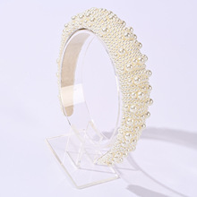 珍珠宽发箍复古名媛高颅顶头箍手工串珠女时尚发卡百搭发梱发饰品