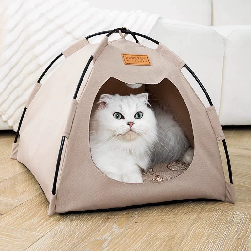 Factory Direct Sales 2025 New Cat Tent Enclosed Foldable Oxford Cloth Cat Kennel Kennel Ready for Drop Shipping