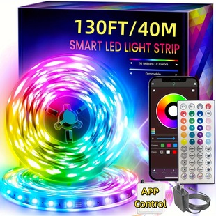 2025 New Cross-Border Dropshipping 130 Feet Bedroom Smart Light Strip 2 Rolls Cross-Border Dropshipping
