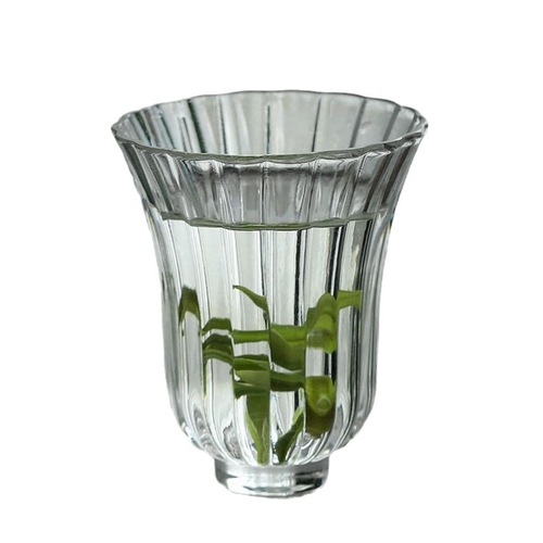 Japanese-style small tea cup, high temperature resistant, handmade transparent striped glass Kung Fu tea set, tea cup, master cup, small and fresh